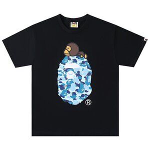 BAPE ABC Camo Milo On Big Ape Head T-Shirt Black Blue | A Bathing Ape